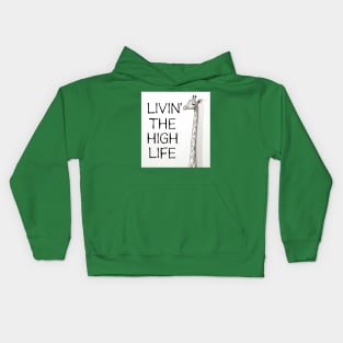 Giraffe Livin' the high life Kids Hoodie